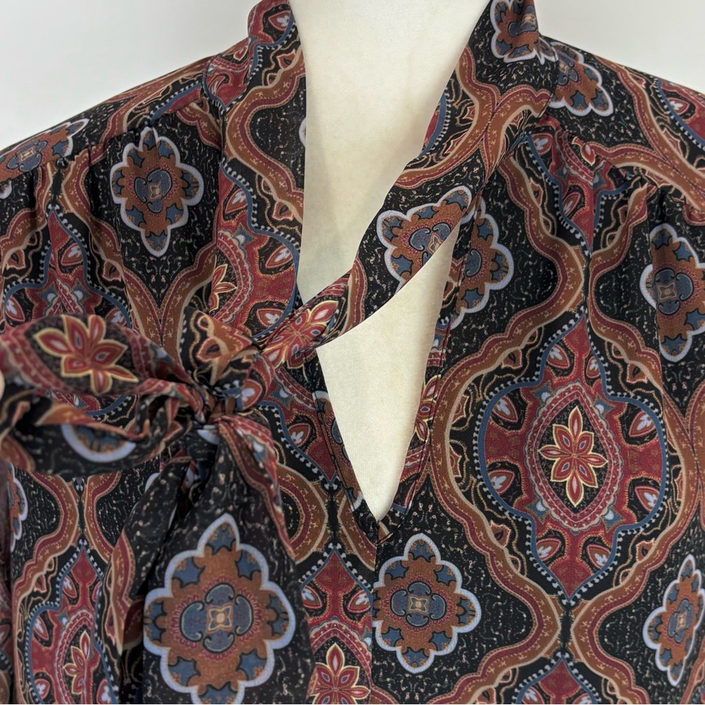 Contemporaine brown bow blouse - Picture 3 of 7
